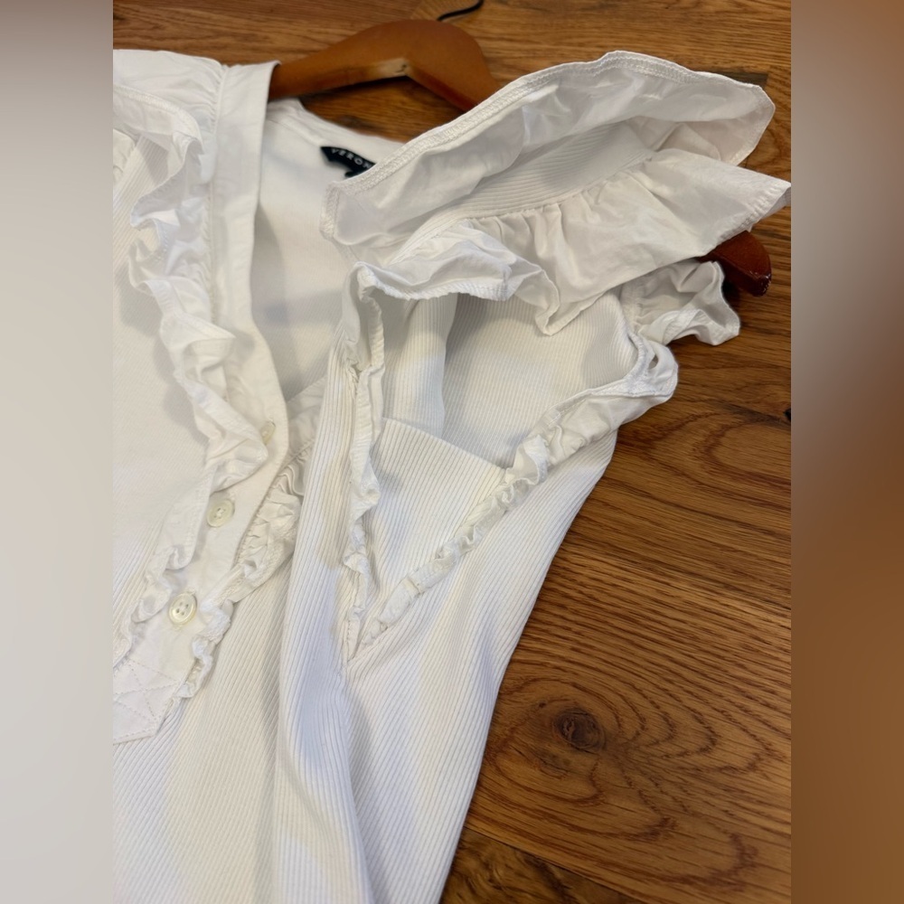 Veronica Beard Adrianna Ruffled Ribbed Top Size XS - Picture 9 of 11